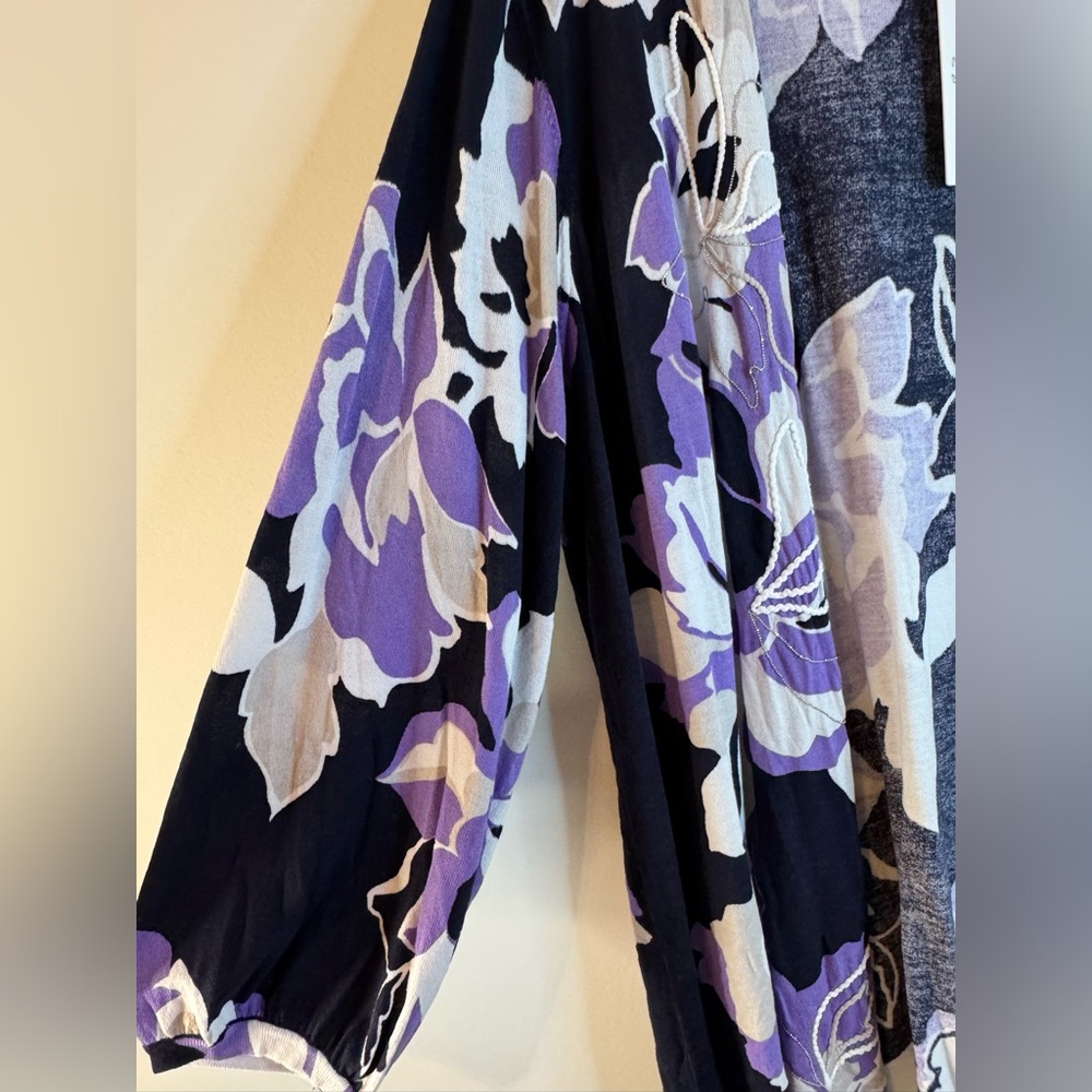 NEW Chico’s Purple Blooms Cardigan Sweater in Parisian Purple Size 4 / XXL / 20 - Picture 5 of 9